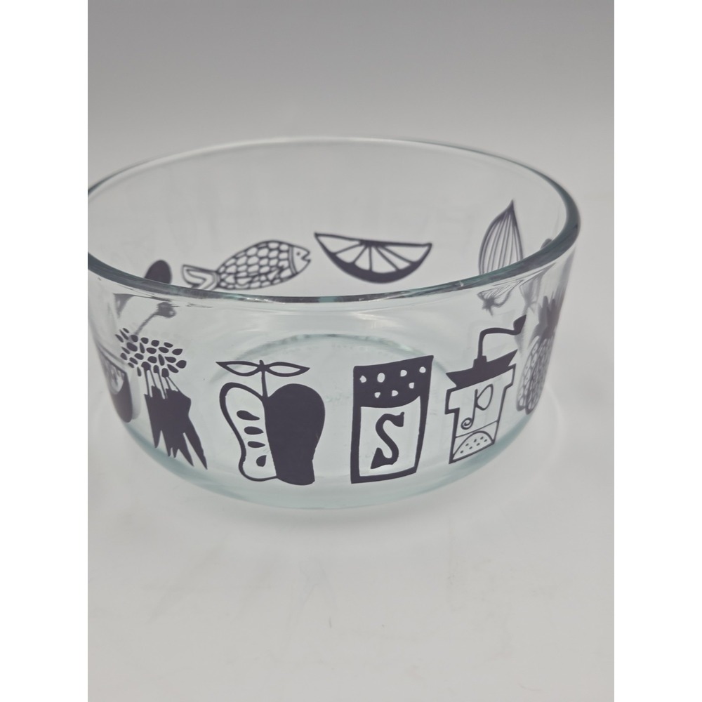 Pyrex Glass Bowl 7201 Clear Purple Food Kitchen Design 1 Qt No Lid Retro